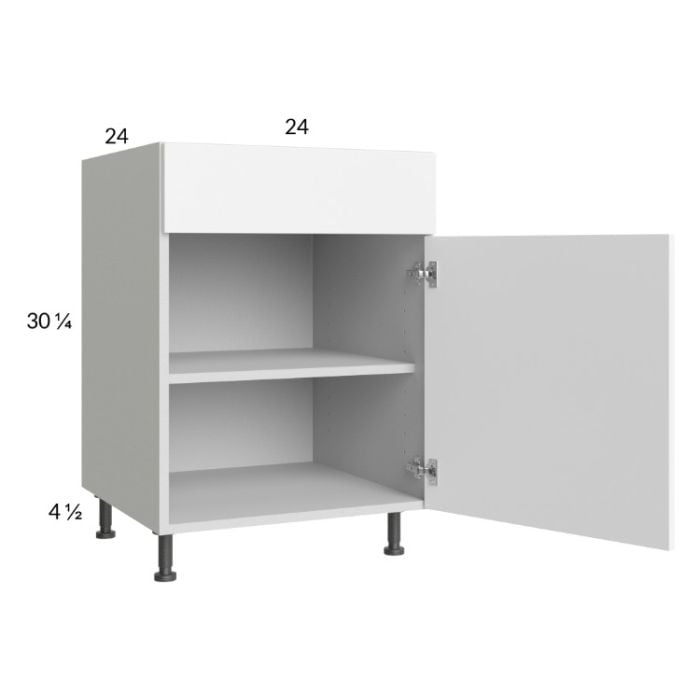 RTA Euro Gloss White 24" Base Cabinet with 1 door and 1 Finished End Panel