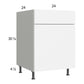 RTA Euro Gloss White 24" Base Cabinet with 1 door and 2 Finsihed End Panels