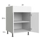 RTA Euro Gloss White 24" Base Cabinet with 2 Finished End Panels