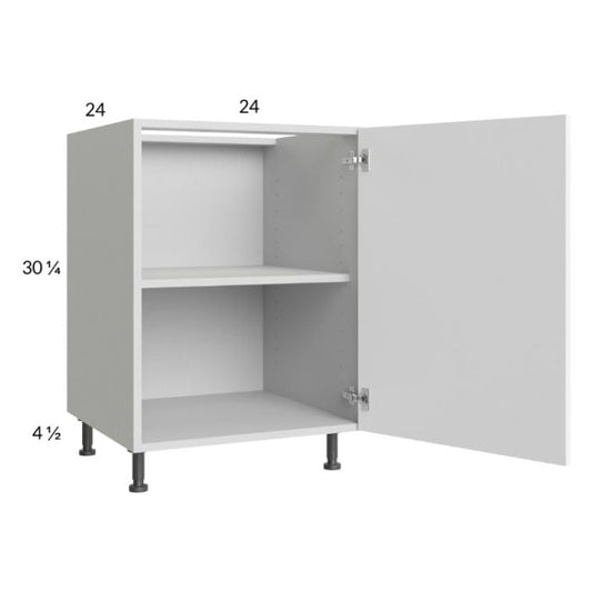 RTA Euro Gloss White 24" Full Height Door Base Cabinet with 1 door and 1 Finished End Panel