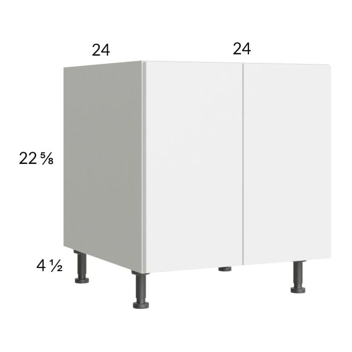 RTA Euro Gloss White 24" Full Height Door Desk Base Cabinet