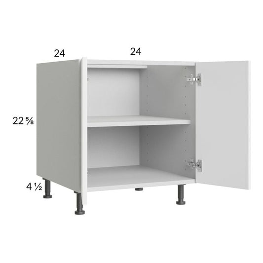 RTA Euro Gloss White 24" Full Height Door Desk Base Cabinet and 2 Finished End Panels