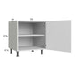 RTA Euro Gloss White 24" Full Height Door Desk Base Cabinet with 1 door and 2 Finished End Panels