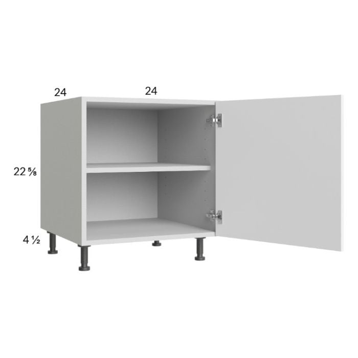 RTA Euro Gloss White 24" Full Height Door Desk Base Cabinet with 1 door and 2 Finished End Panels