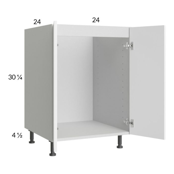 RTA Euro Gloss White 24" Full Height Door Sink Base Cabinet with 1 Finished End Panel