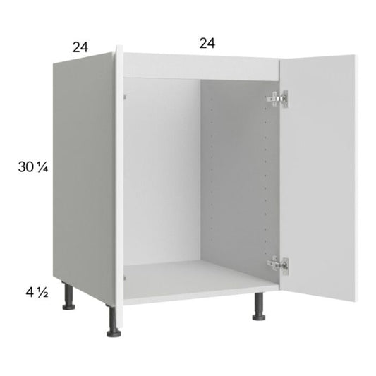 RTA Euro Gloss White 24" Full Height Door Sink Base Cabinet with 1 Finished End Panel
