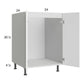 RTA Euro Gloss White 24" Full Height Door Sink Base Cabinet with 2 Finished End Panels