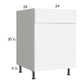 RTA Euro Gloss White 24" Sink Base Cabinet with 1 door and 1 Finished End Panel
