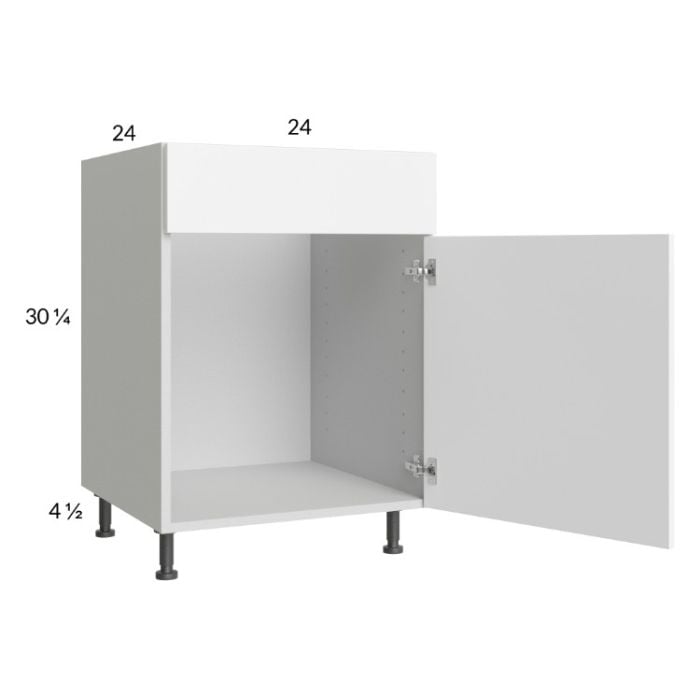 RTA Euro Gloss White 24" Sink Base Cabinet with 1 door and 2 Finished End Panels