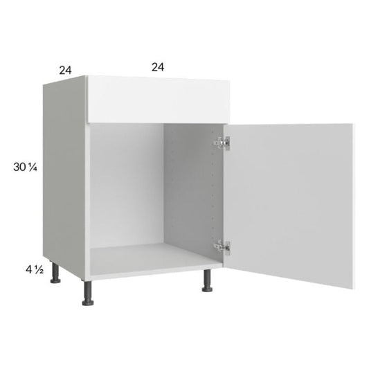 RTA Euro Gloss White 24" Sink Base Cabinet with 1 door and 2 Finished End Panels