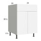 RTA Euro Gloss White 24" Sink Base Cabinet with 2 Finished End Panels