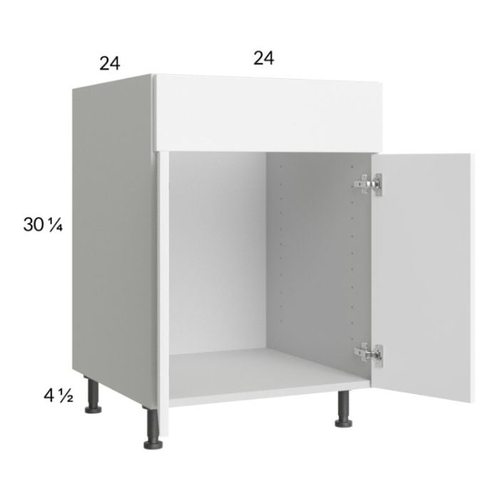 RTA Euro Gloss White 24" Sink Base Cabinet with 2 Finished End Panels