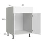 RTA Euro Gloss White 24" Sink Base Cabinet