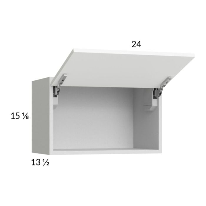 RTA Euro Gloss White 24" x 15-1/8" Flip Up Door Wall Cabinet with 2 Finished End Panels