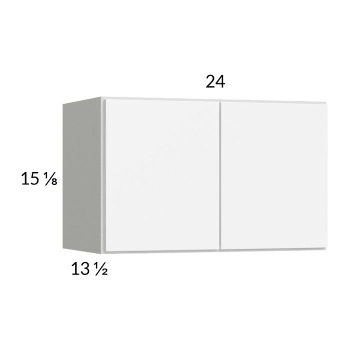RTA Euro Gloss White 24" x 15-1/8" Wall Cabinet with 2 Finished End Panels