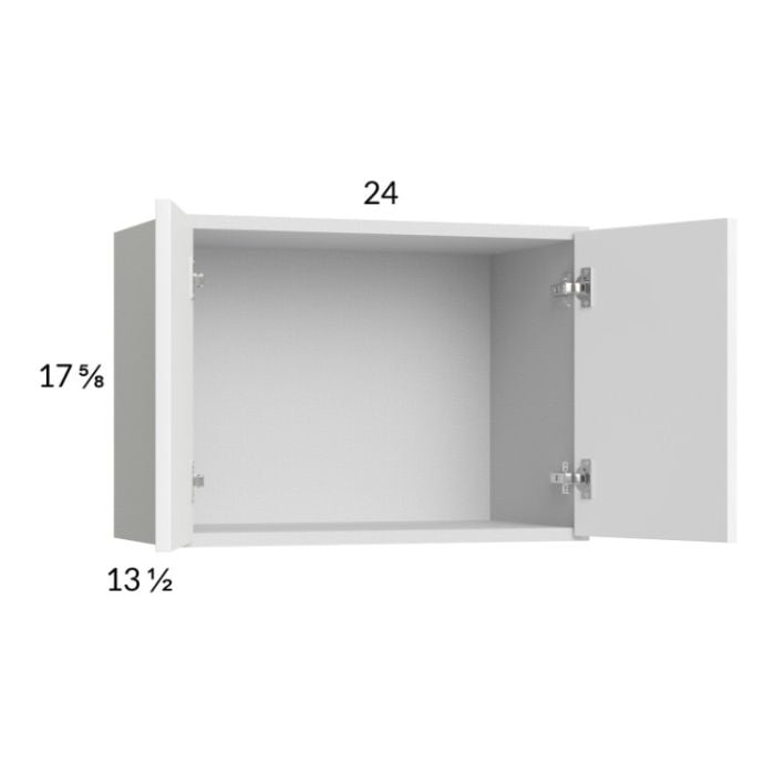 RTA Euro Gloss White 24" x 17-5/8" Wall Cabinet with 1 Finished End Panel
