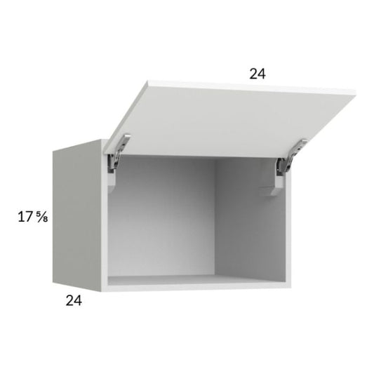 RTA Euro Gloss White 24" x 17-5/8" x 24" Flip Up Door Wall Cabinet with 2 Finished End Panels
