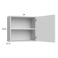 RTA Euro Gloss White 24" x 22-5/8" Wall Cabinet with 1 Door and 1 Finished End Panel