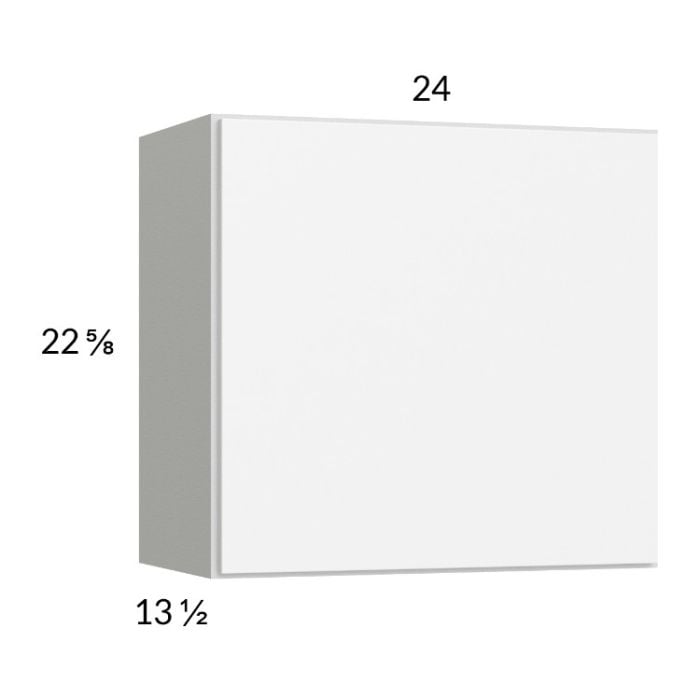 RTA Euro Gloss White 24" x 22-5/8" Wall Cabinet with 1 Door and 2 Finished End Panels