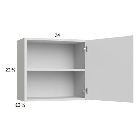 RTA Euro Gloss White 24" x 22-5/8" Wall Cabinet with 1 Door and 2 Finished End Panels