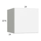 RTA Euro Gloss White 24" x 22-5/8" x 24" Wall Cabinet with 1 Door and 1 Finished End Panel