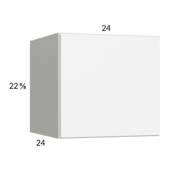RTA Euro Gloss White 24" x 22-5/8" x 24" Wall Cabinet with 1 Door and 1 Finished End Panel