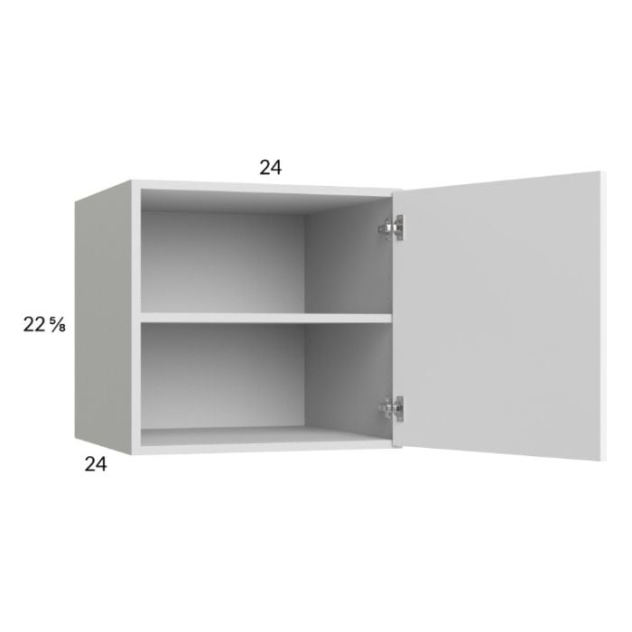 RTA Euro Gloss White 24" x 22-5/8" x 24" Wall Cabinet with 1 Door and 1 Finished End Panel