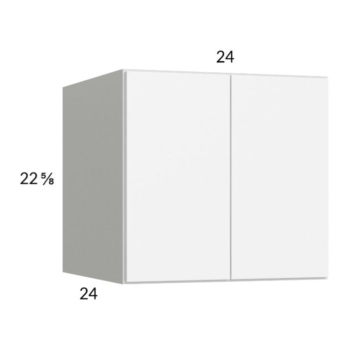 RTA Euro Gloss White 24" x 22-5/8" x 24" Wall Cabinet with 1 Finished End Panel