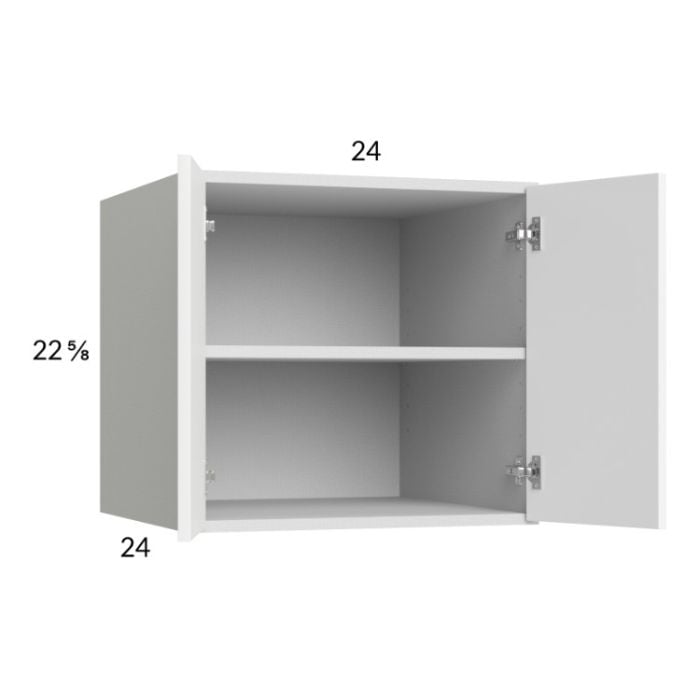 RTA Euro Gloss White 24" x 22-5/8" x 24" Wall Cabinet with 1 Finished End Panel