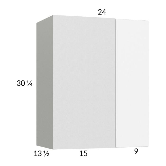 RTA Euro Gloss White 24" x 30-1/4" Blind Corner Wall Cabinet