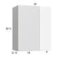 RTA Euro Gloss White 24" x 30-1/4" Blind Corner Wall Cabinet with 1 Finished End Panel
