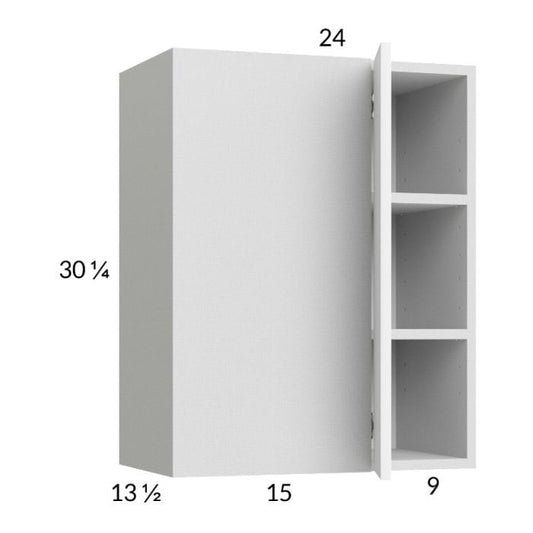 RTA Euro Gloss White 24" x 30-1/4" Blind Corner Wall Cabinet with 2 Finished End Panels