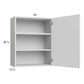 RTA Euro Gloss White 24" x 30-1/4" Wall Cabinet with 1 Door and 1 Finished End Panel