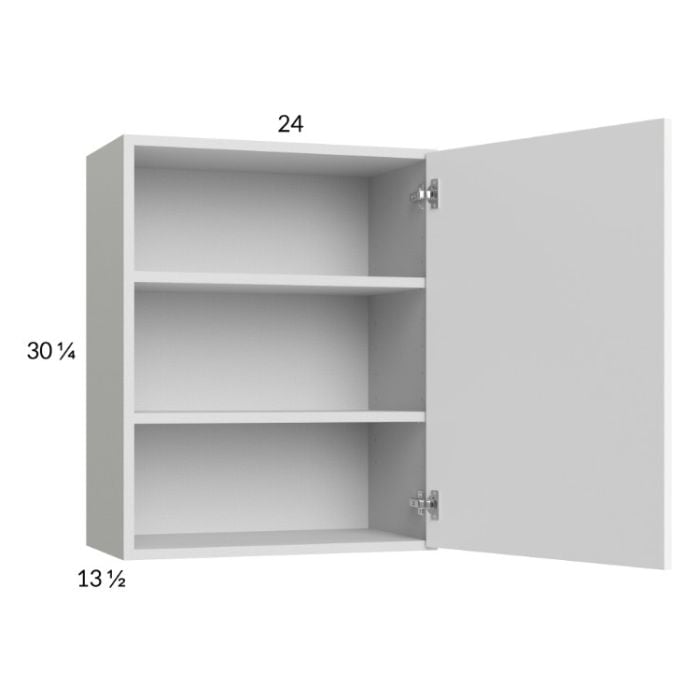 RTA Euro Gloss White 24" x 30-1/4" Wall Cabinet with 1 Door and 2 Finished End Panels