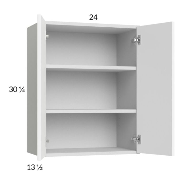 RTA Euro Gloss White 24" x 30-1/4" Wall Cabinet with 1 Finished End Panel