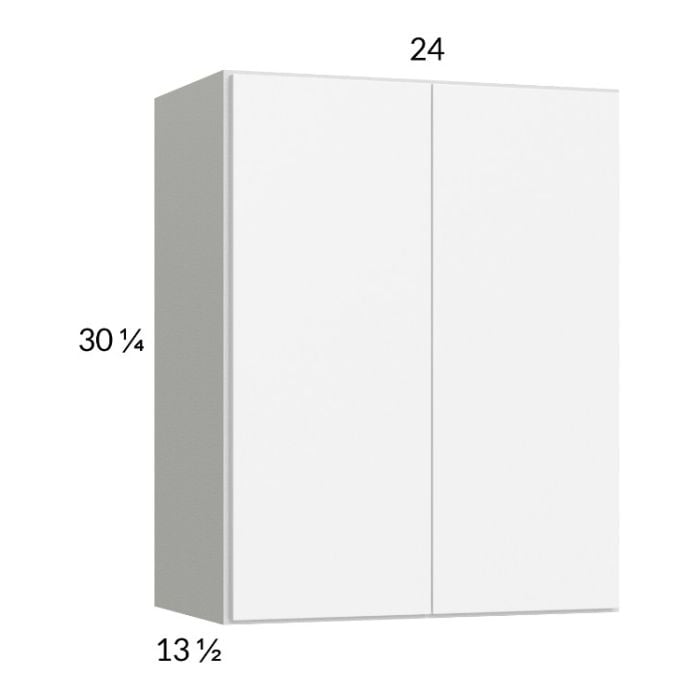 RTA Euro Gloss White 24" x 30-1/4" Wall Cabinet with 2 Finished End Panels