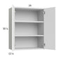 RTA Euro Gloss White 24" x 30-1/4" Wall Cabinet with 2 Finished End Panels