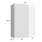 RTA Euro Gloss White 24" x 35-1/4" Blind Corner Wall Cabinet