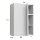 RTA Euro Gloss White 24" x 35-1/4" Blind Corner Wall Cabinet with 1 Finished End Panel