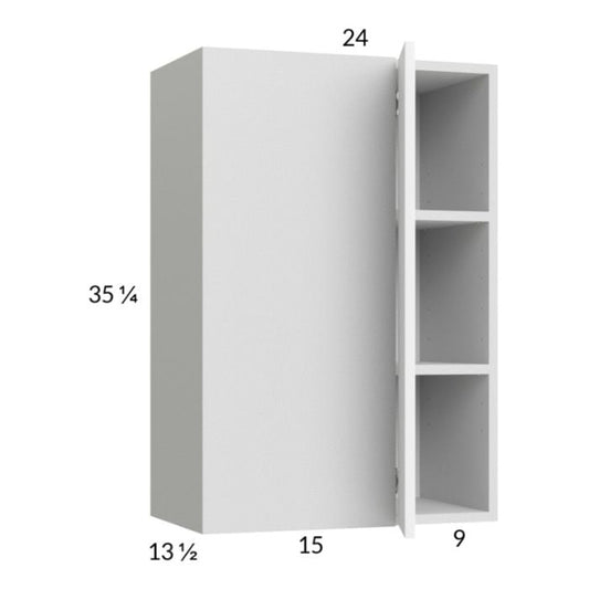RTA Euro Gloss White 24" x 35-1/4" Blind Corner Wall Cabinet with 2 Finished End Panels