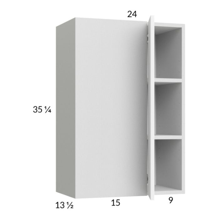 RTA Euro Gloss White 24" x 35-1/4" Blind Corner Wall Cabinet