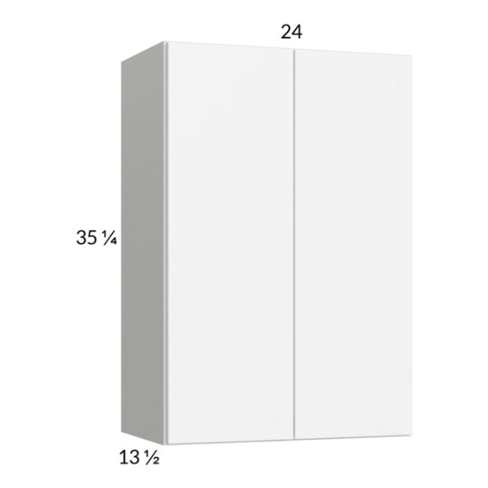 RTA Euro Gloss White 24" x 35-1/4" Wall Cabinet with 2 Finished End Panels