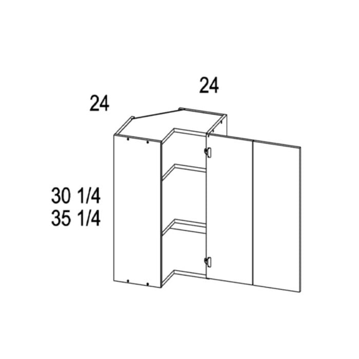 RTA Euro Gloss White 24" x 35-1/4" Wall Easy Reach Cabinet with 2 Finished End Panels