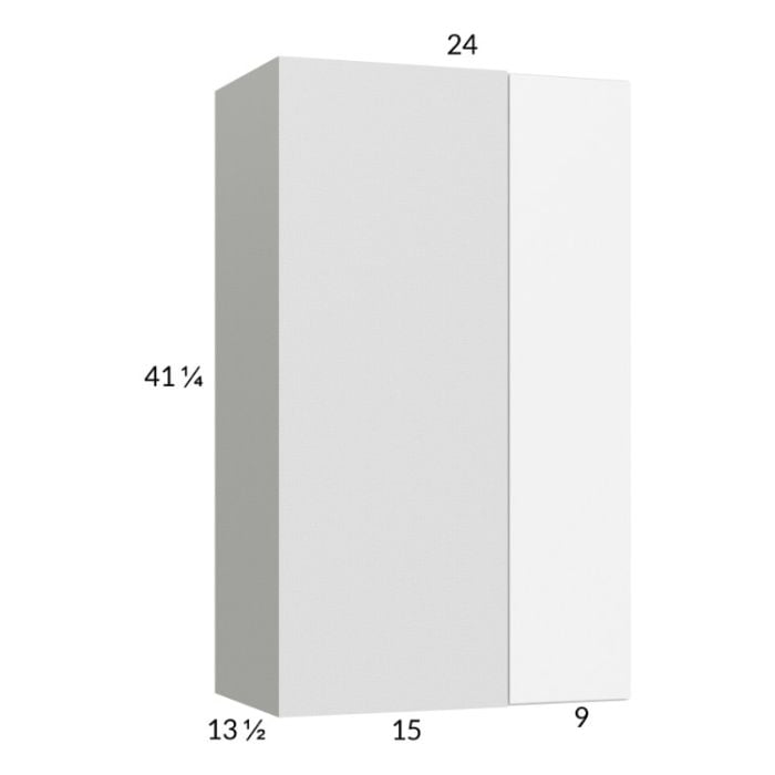RTA Euro Gloss White 24" x 40-1/4" Blind Corner Wall Cabinet with 1 Finished End Panel
