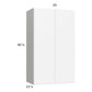 RTA Euro Gloss White 24" x 40-1/4" Wall Cabinet with 1 Finished End Panel