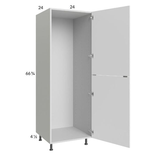 RTA Euro Gloss White 24" x 71" - 1/4" Open Utility Cabinet with 1 Door and 1 Finished End Panel and 1 Set of Shelves