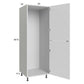 RTA Euro Gloss White 24" x 71" - 1/4" Open Utility Cabinet with 1 Door and 1 Finished End Panel