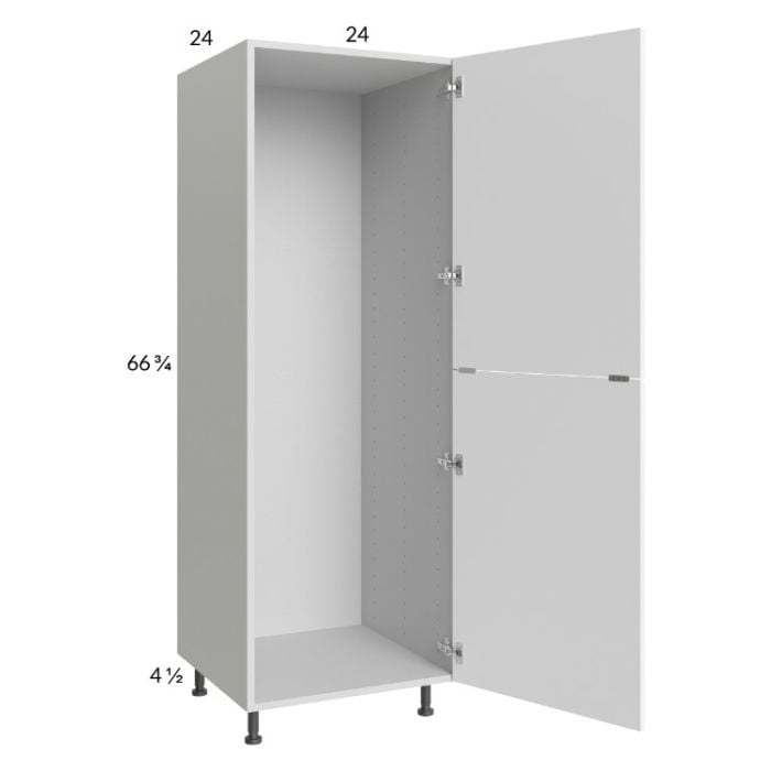 RTA Euro Gloss White 24" x 71" - 1/4" Open Utility Cabinet with 1 Door and 1 Set of Shelves