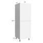 RTA Euro Gloss White 24" x 71" - 1/4" Open Utility Cabinet with 1 Door and 2 Set of Shelves