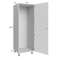 RTA Euro Gloss White 24" x 71" - 1/4" Open Utility Cabinet with 1 Door